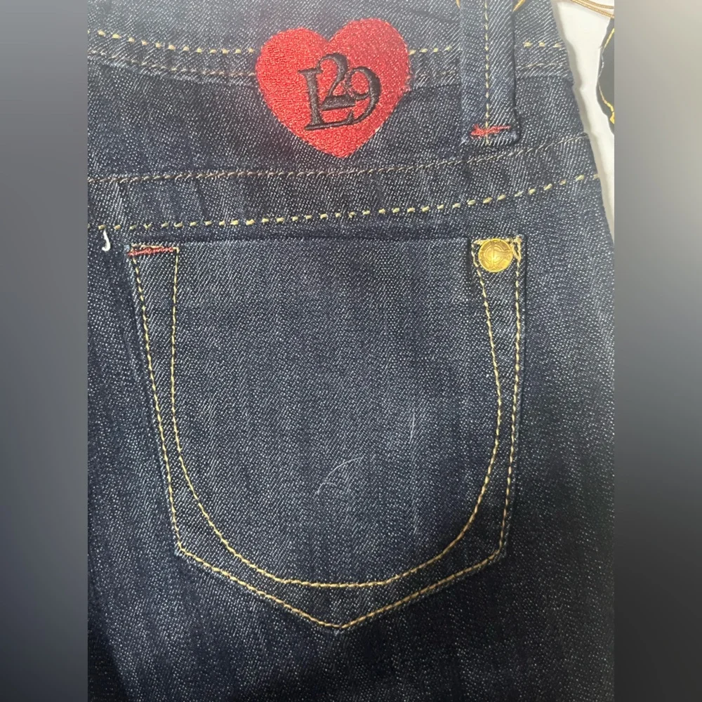 NWT Lot29 Tweety bird Love vintage Y2K low rise skinny jeans Gold Red Dark Denim